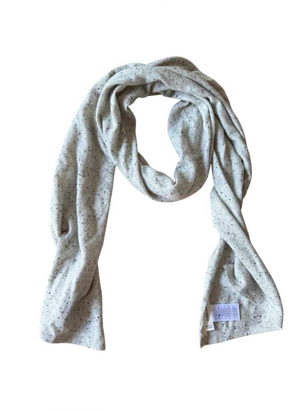 Everlane Cashmere Scarf Knit Gray Speckled Long Cozy